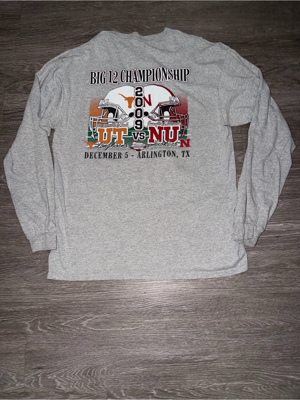 2009 Texas Longhorns vs Nebraska Cornhuskers Big 12 Championship Long Sleeve XL